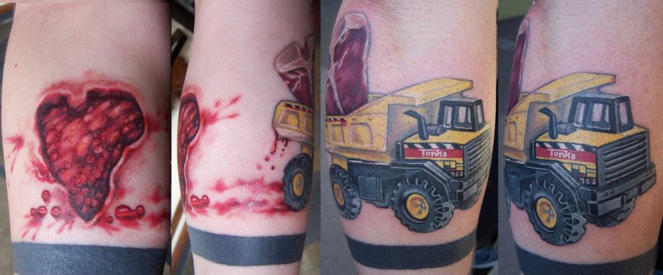 tralla forearm tattoo road destination kenworth peterbilt volvo  transport truck trucks truckerslife truckin design tatt  By  Addiction Tattoo Studio  Facebook